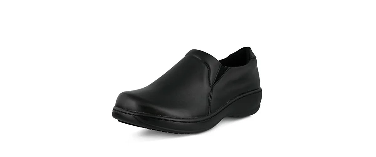 Professional Woolin Leather Slip-On Work Loafer with Removable Insole and Padded Collar by Spring Step
