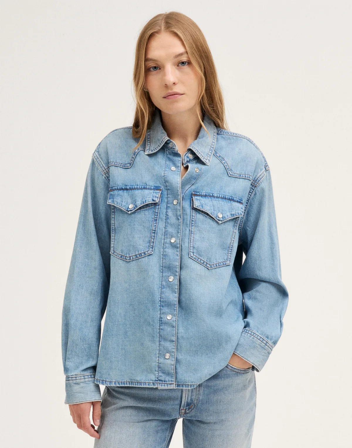 Relaxed Denim Western Shirt by MW