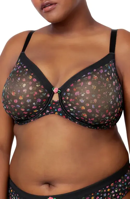 Sheer Mesh Underwire Unlined Bra by Curvy Couture