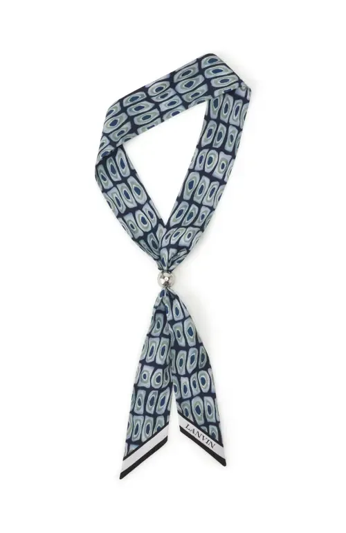 Murano Print Silk Twilly with Jewelry Fastener by Lanvin