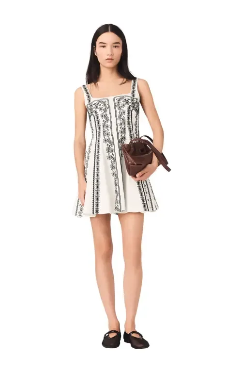 Short Embroidered Dress by maje