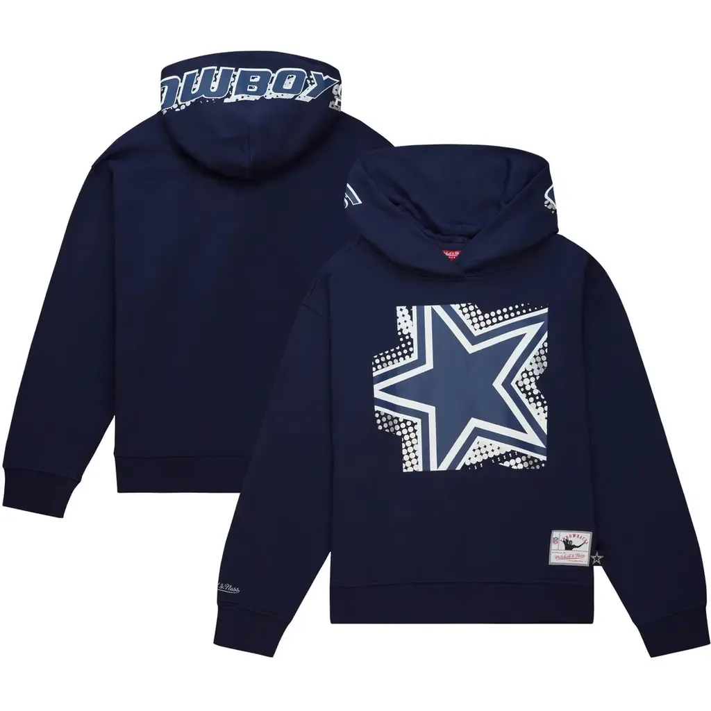 Mitchell & Ness Navy Dallas Cowboys Gridiron Classics Big Face 7.0 Pullover Hoodie by Mitchell & Ness