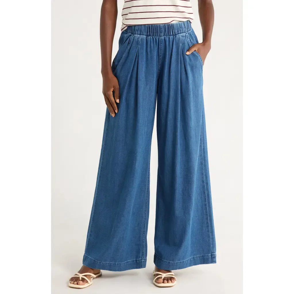 Allison Pull-On Wide Leg Denim Pants by Marine Layer