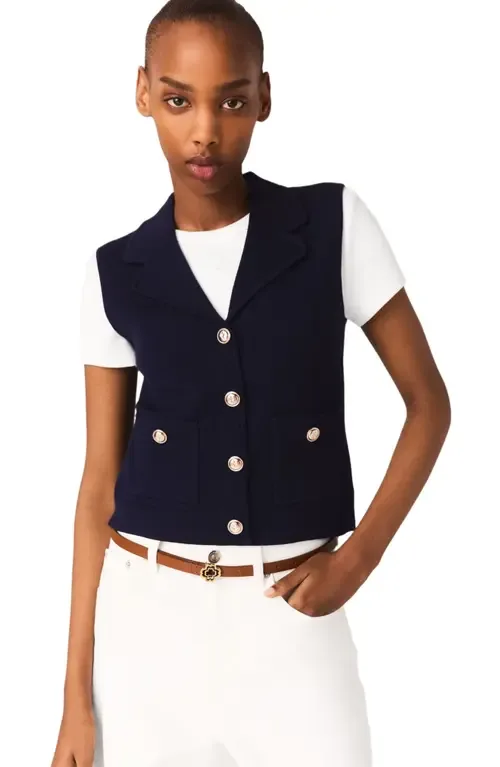 Polo Knit Cardigan by maje