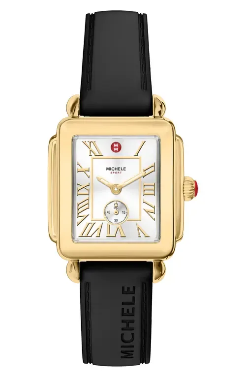 Deco Sport Mid Quartz Silicone Strap Watch, 29mm x 31mm by MICHELE