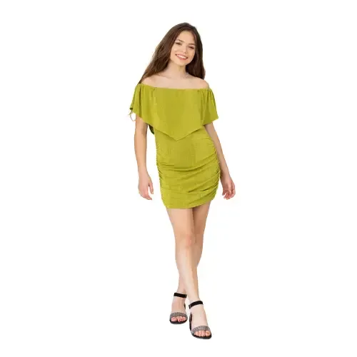 Off the Shoulder Rouched Party Dress by 24sevenKid