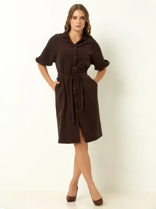 Corduroy Midi Shirtdress by Single Stitch