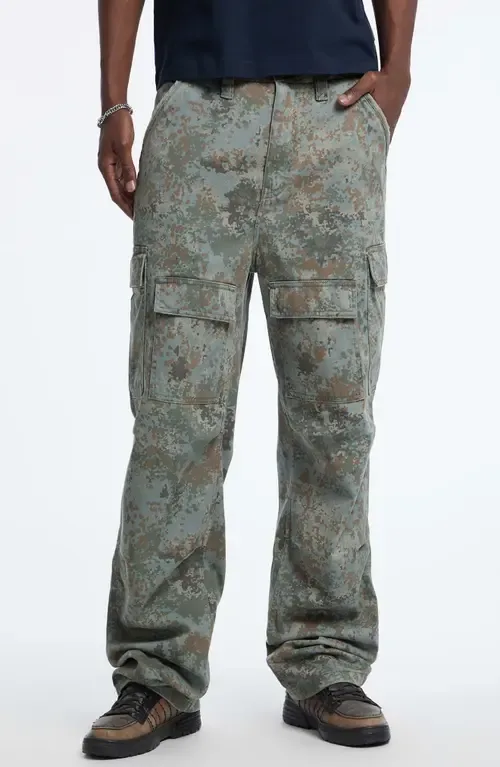 Camo Relaxed Fit Cotton Twill Cargo Pants by GUESS ORIGINALS