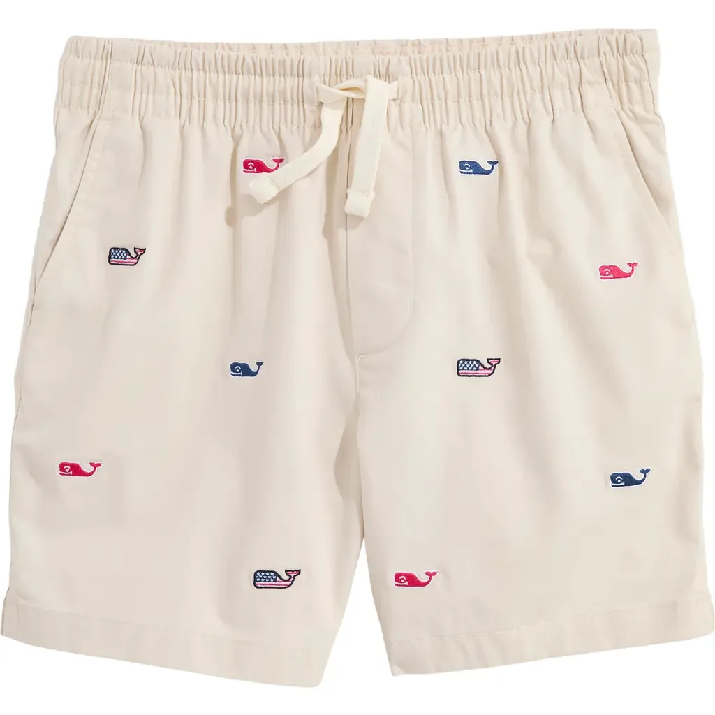 Embroidered Pull-On Shorts - Stone by vineyard vines