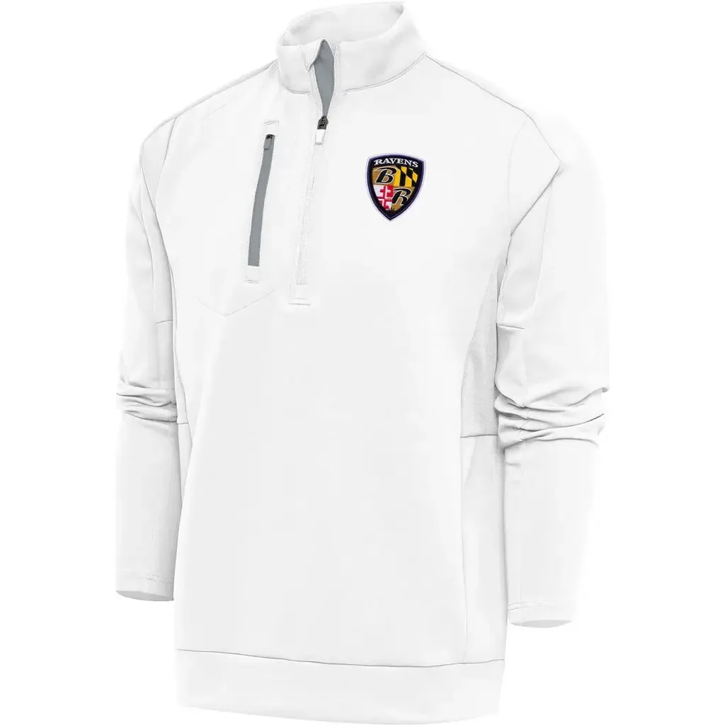 Antigua Baltimore Ravens Team Logo Throwback Generation Quarter-Zip Pullover Top by ANTIGUA
