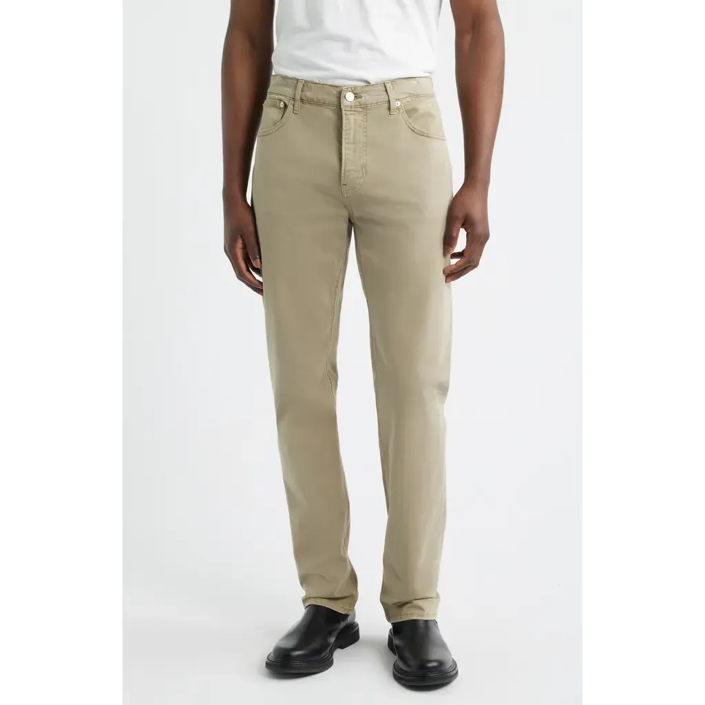 Modern Straight Leg Five-Pocket Twill Pants