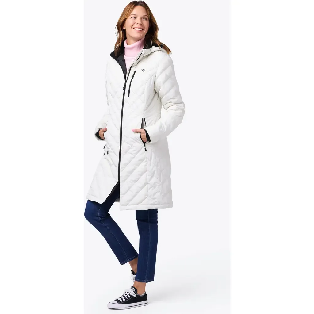 Meridian Long Heated Puffer Jacket by Mobile Warming