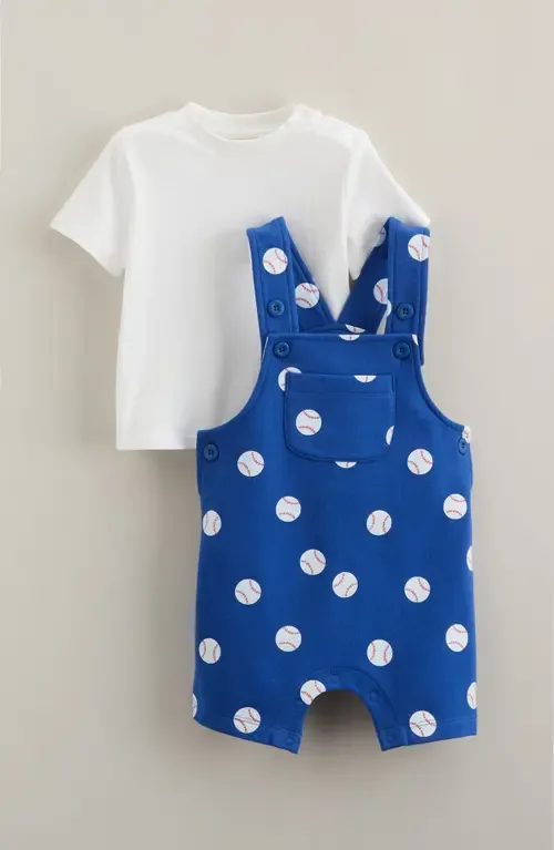 Baseball Print Short Overalls & T-Shirt Set by Tucker + Tate
