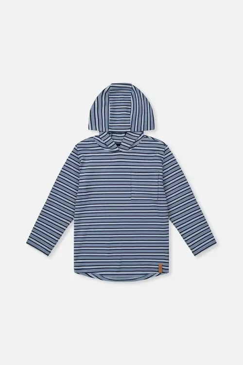 Brushed Jersey Hooded Long Sleeve T-Shirt by Deux par Deux