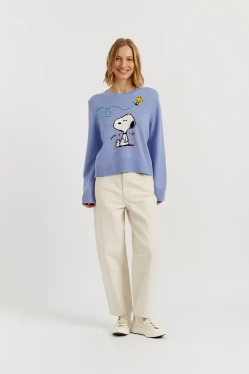Wool-Cashmere Snoopy Embroidered Sweater by Chinti & Parker