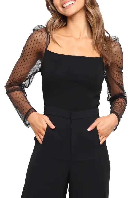 Rigala Sheer Swiss Dot Sleeve Top by Petal & Pup