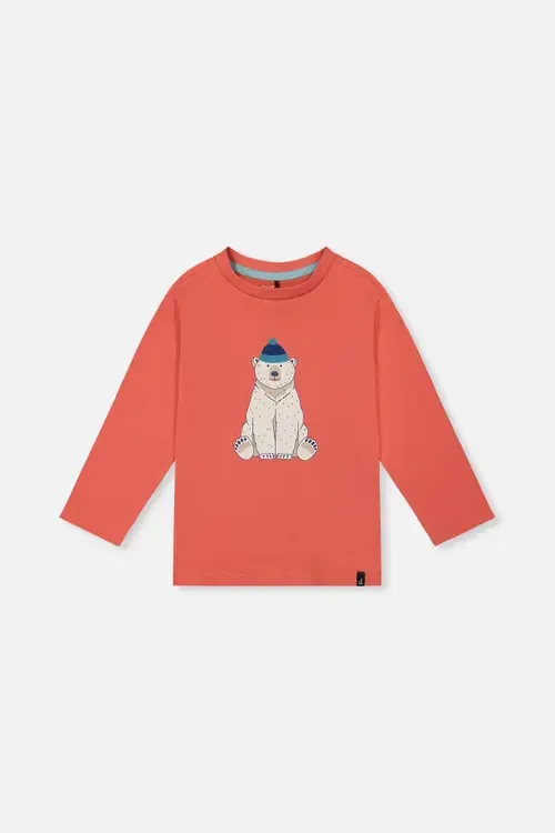Organic Cotton Crew Neck Polar Bear Graphic Long Sleeve T-Shirt by Deux par Deux