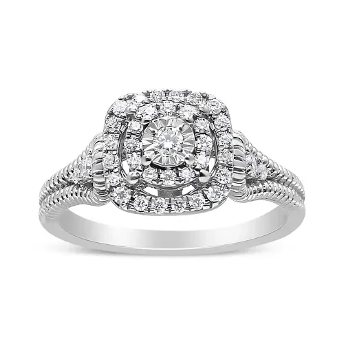 1/3 Cttw Diamond Halo Style Cocktail Ring by Haus of Brilliance