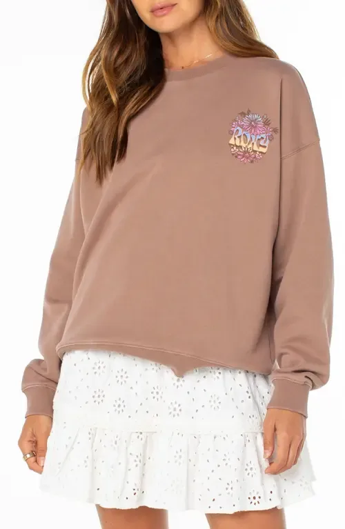 Lineup Oversize Cotton Blend Graphic Sweatshirt by Roxy