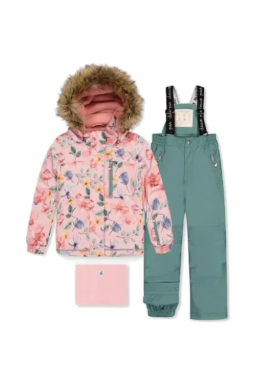 Play Vintage Floral Jacket & Reinforced Pants Two Piece Snowsuit by Deux par Deux