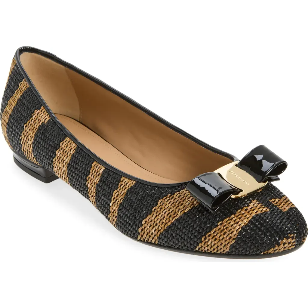 Varina 2.0 Raffia Ballet Flat by FERRAGAMO