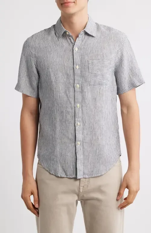 Ola Linen Short Sleeve Button-Up Shirt by ALEX CRANE