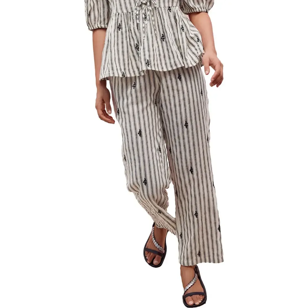 Embroidered Cotton Blend Drawstring Pants by NEXT