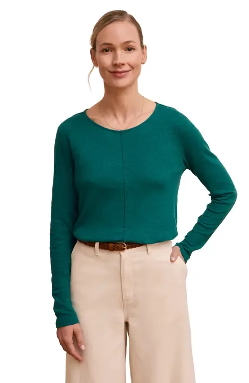 Linen Blend Long Sleeve T-Shirt by Celtic & Co.