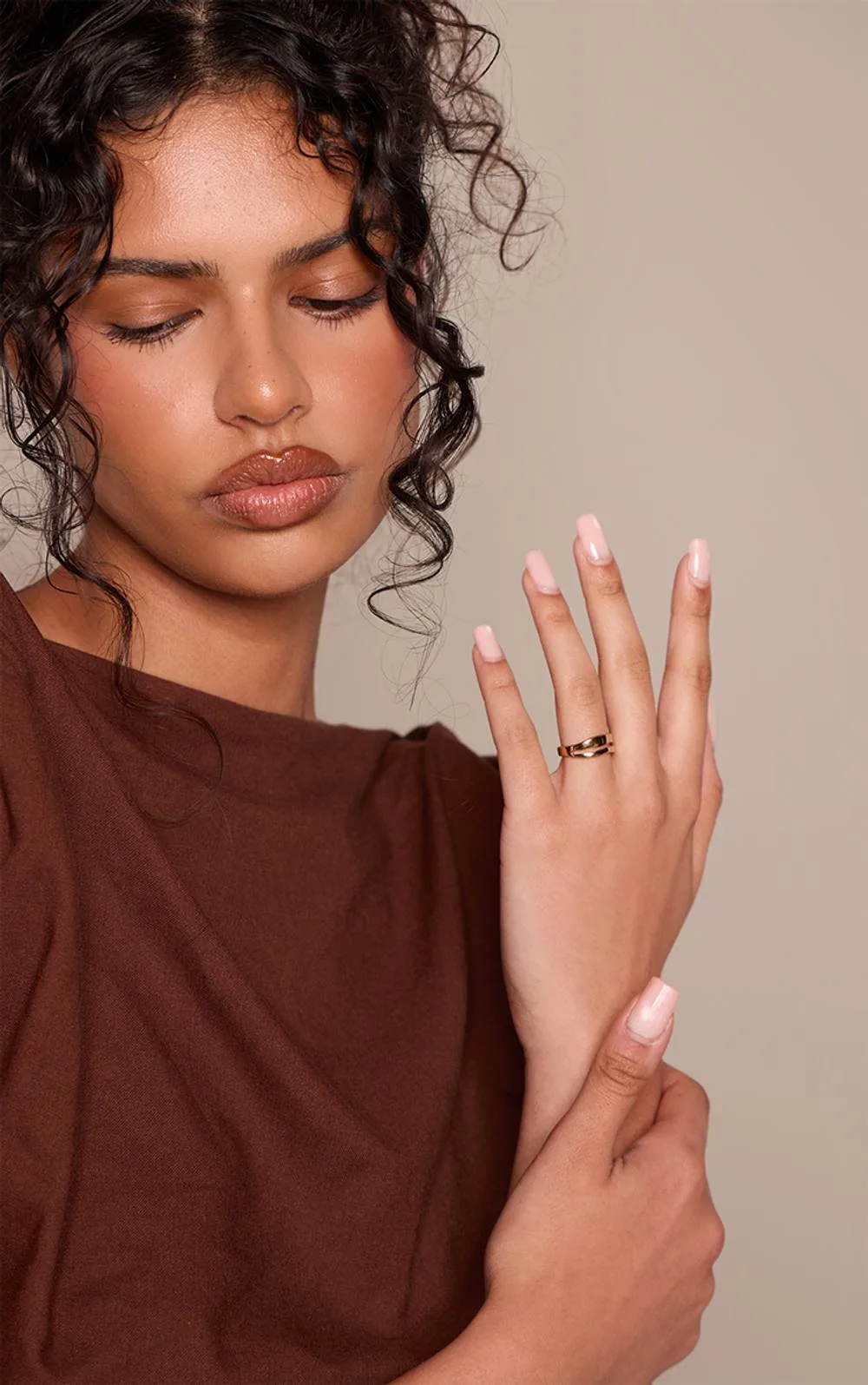 Stainless Steel Smooth Layered Ring