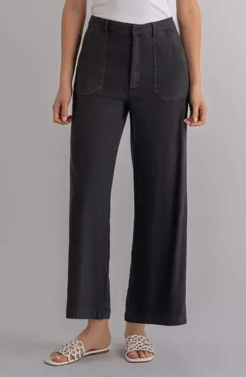 Topaz High Waist Crop Wide Leg Linen Blend Pants by KUT from the Kloth