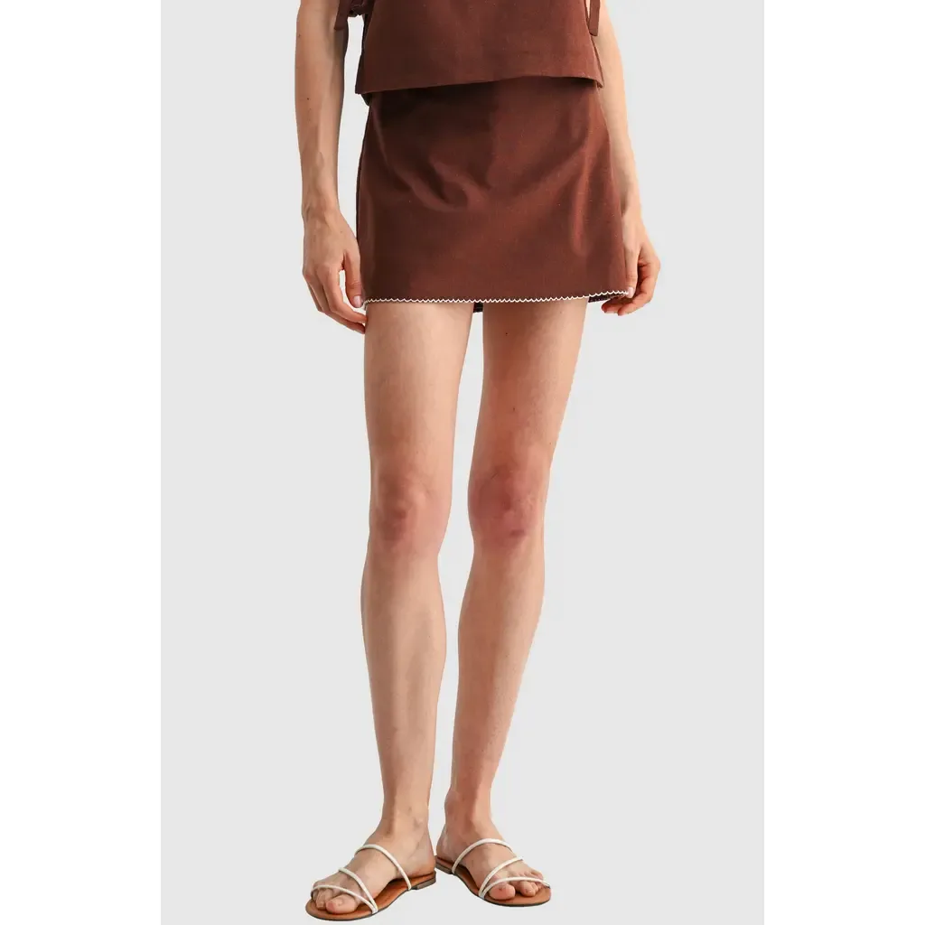 Cotton & Linen Mini Skort by All in Favor