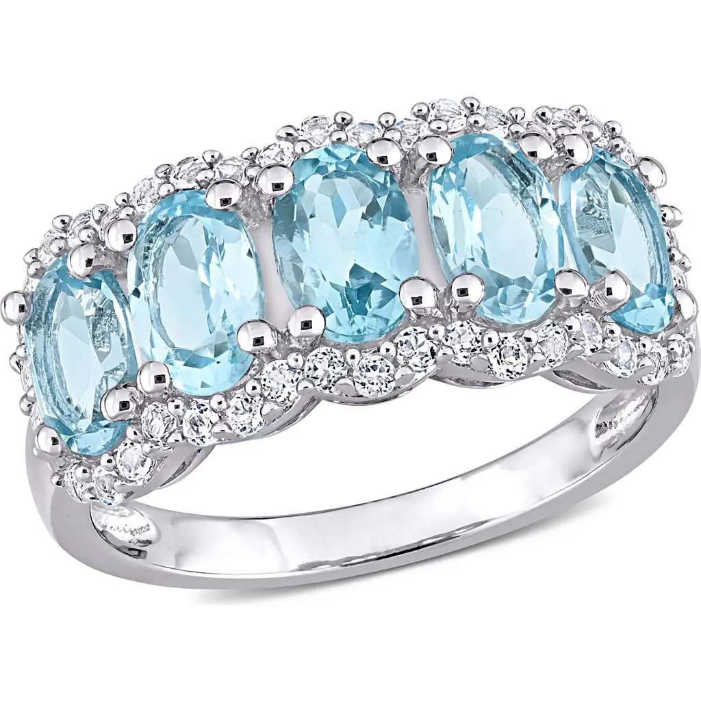 Gemstones Oval Semi-Eternity Ring by Julianna B.