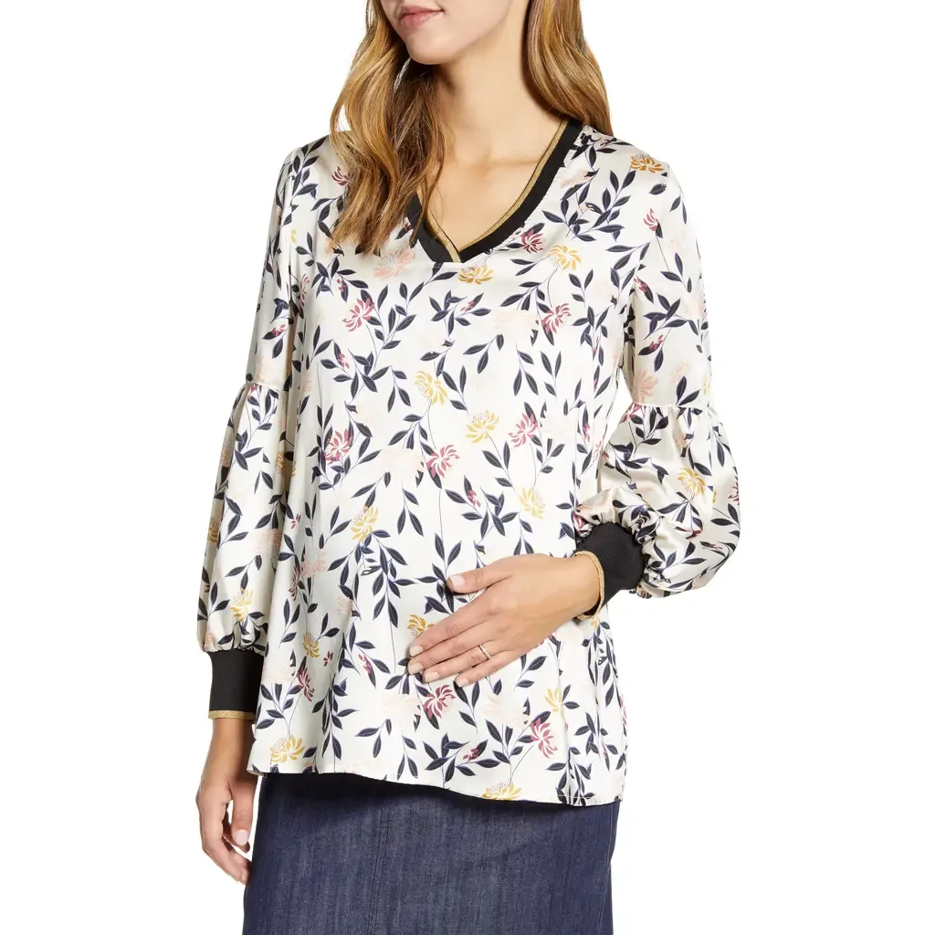 Bishop Sleeve Maternity Blouse by Maternal America