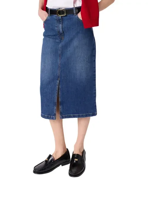 Janaelle Straight Cut Denim Skirt by GERARD DAREL