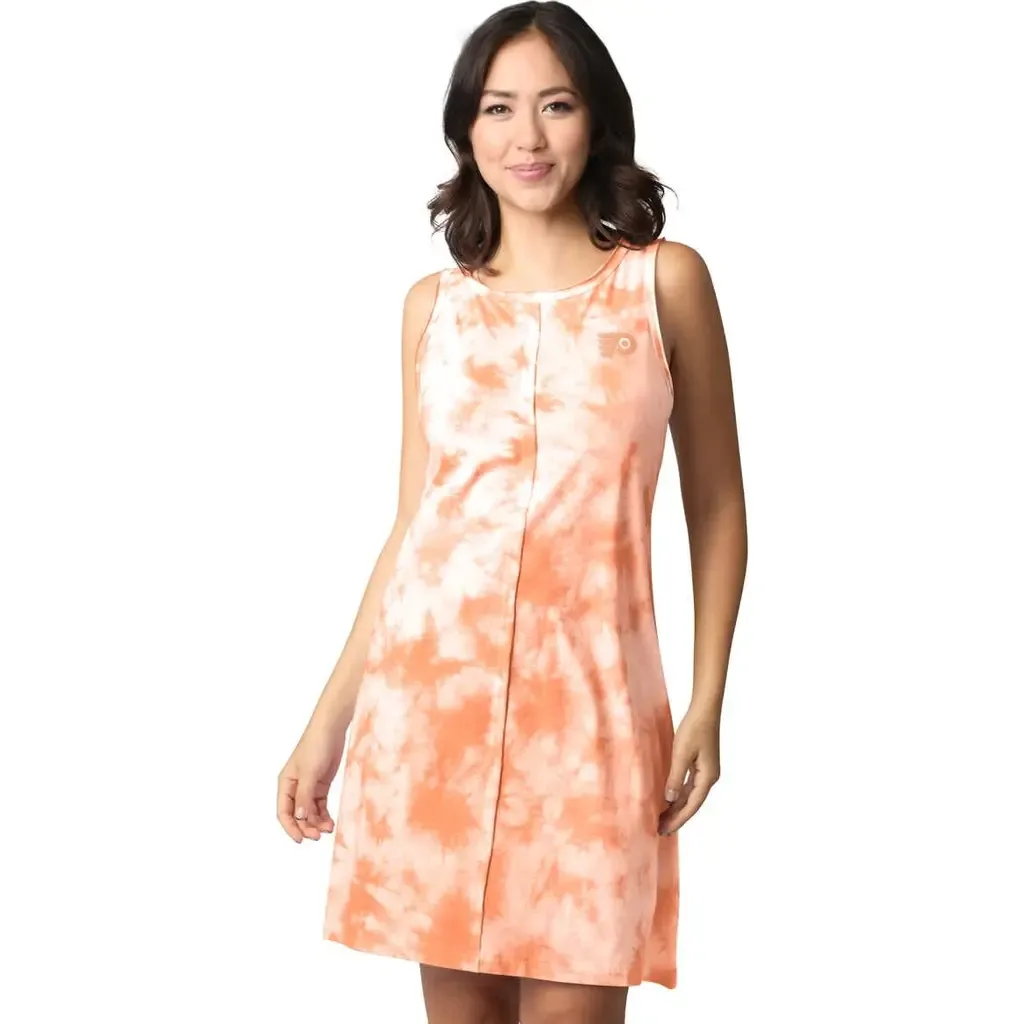 Margaritaville Orange Philadelphia Flyers Clouds Tie-Dye Dress by Margaritaville
