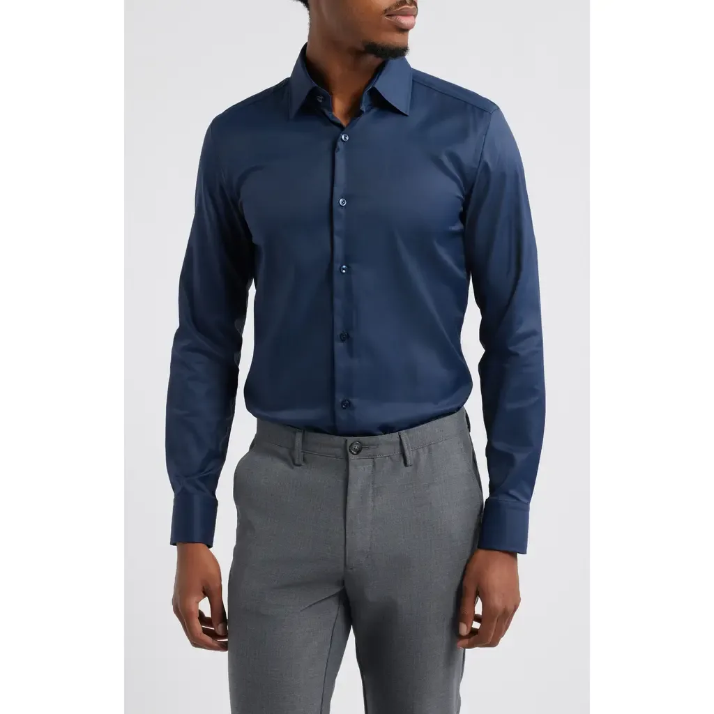 Hank Kent Performance Twill Dress Shirt by BOSS