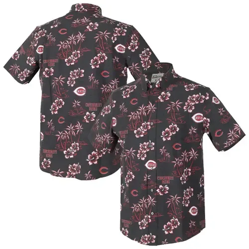 Reyn Spooner Black Cincinnati Reds Kekai Performance Button-Up Top by Reyn Spooner
