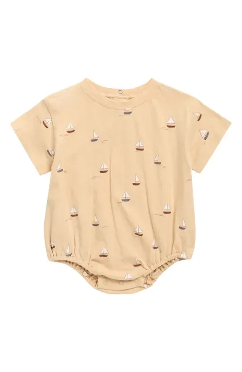 Sailboat Print Cotton Bubble Bodysuit by Rylee + Cru