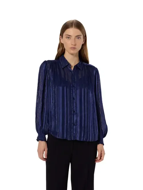 Annick Sheer Lurex Stripe Blouse by GERARD DAREL
