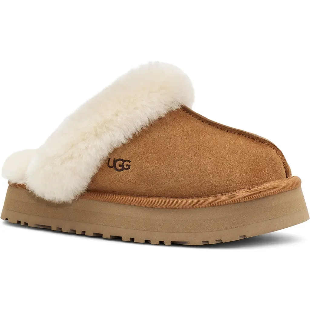 Disquette Slipper in Chestnut Suede