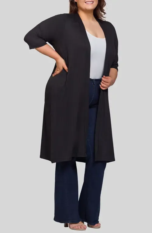 Open Front Knee Length Jacket by 24seven Comfort Apparel