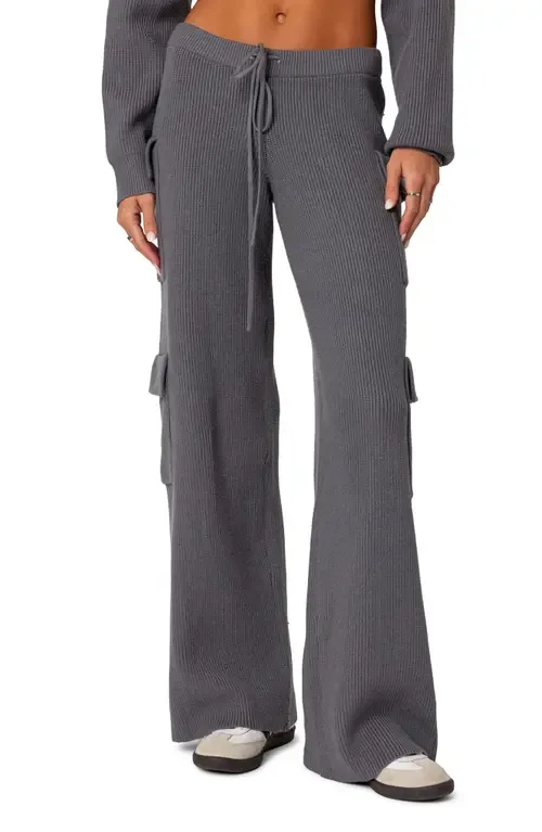 Wynter Drawstring Cargo Sweater Pants by EDIKTED