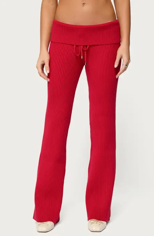Adannah Foldover Rib Pants by EDIKTED