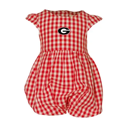 Garb Red Georgia Bulldogs Cara Gingham Ruffled Bodysuit by GARB