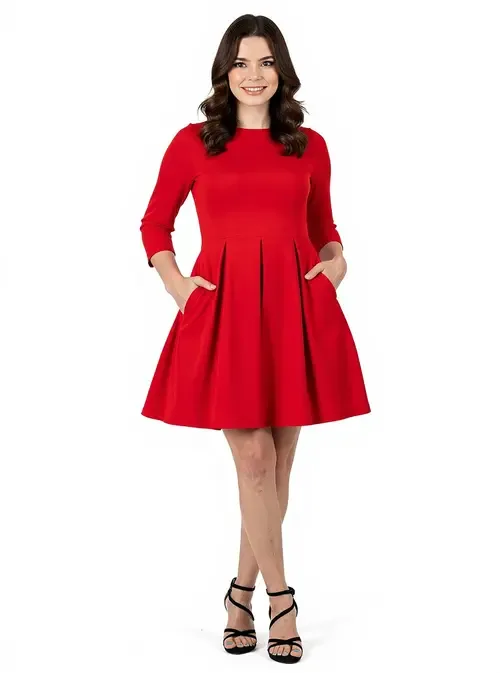Perfect Fit and Flare Maternity Pocket Dress by 24seven Comfort Apparel
