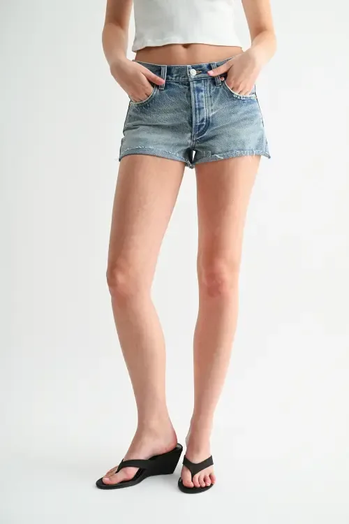 Mid Rise Cutoff Denim Shorts by Jemina Denim