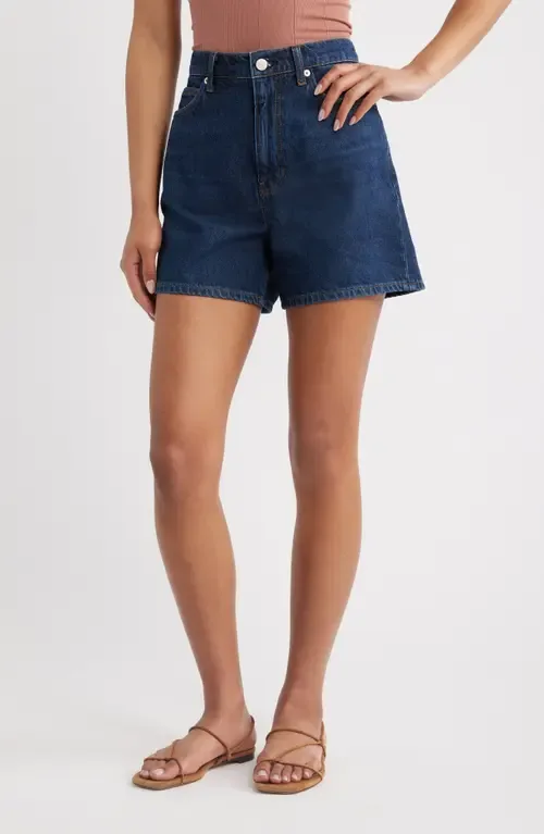 Saige High Waist Raw Hem Denim Cutoff Shorts by Reformation