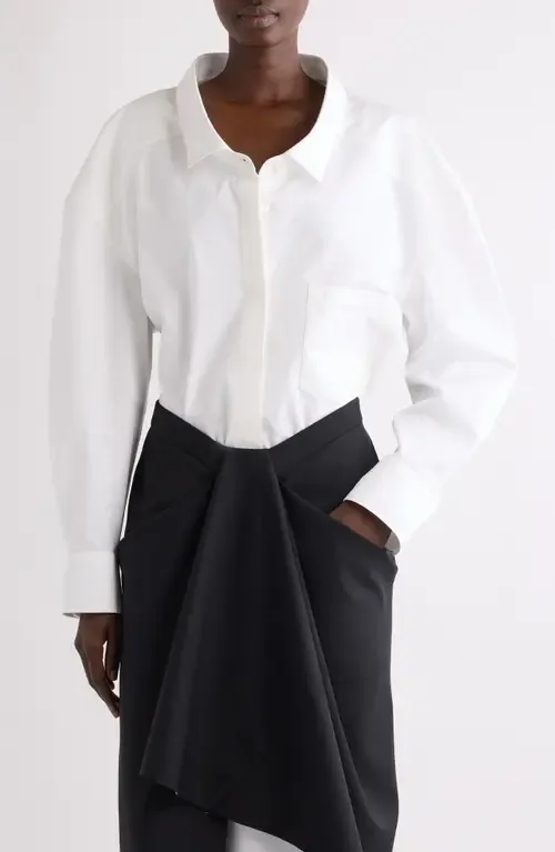 Wide Collar Cotton Poplin Button-Up Shirt by Givenchy