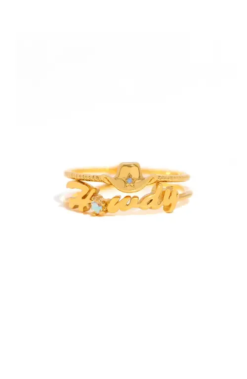 Howdy Partner Set of 2 Rings by Girls Crew