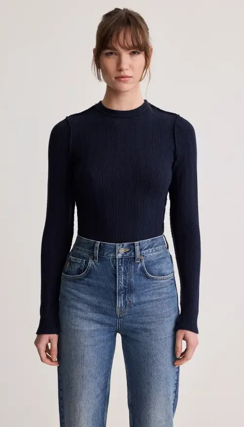 Pointelle Knit Crewneck by Smythe